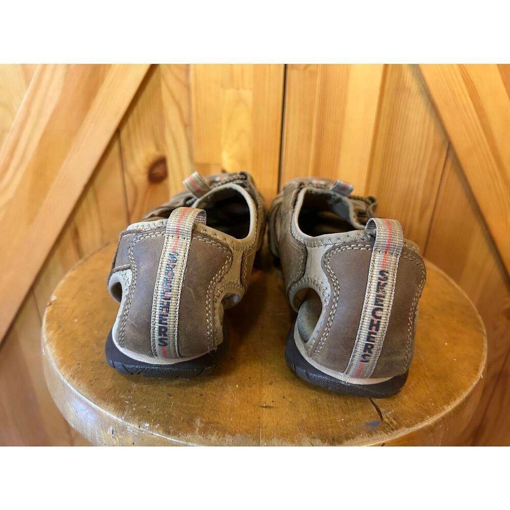 Skechers Womens Brown Leather Closed Toe Walking Sandals Washable Size 10 - Picture 4 of 8